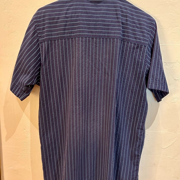 Kenneth Cole Navy with red and white stripe button down shirt - Picture 9 of 9